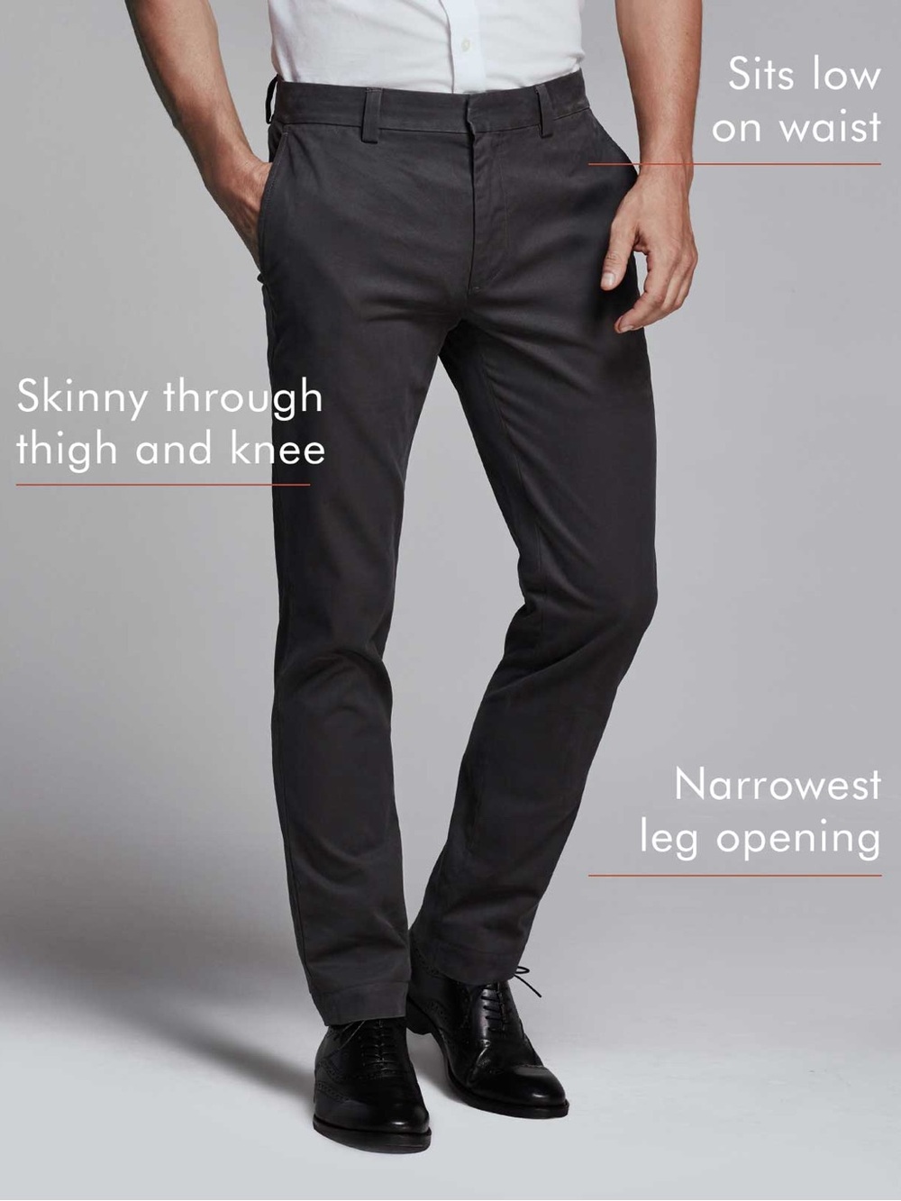 Banana Republic Fulton Skinny Chino Pants - Dark Gray